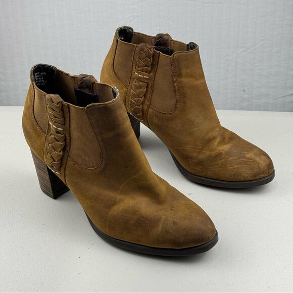 Sperry Top Sider Dasher Booties Women Size 8.5 Brown Western Boho Leather Boots - Picture 1 of 14